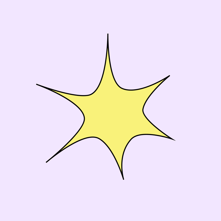 Gul stjerne. Illustrasjon.